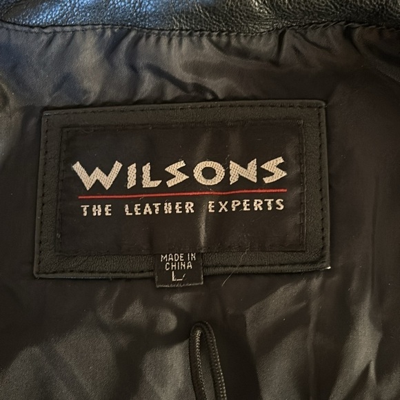 Wilsons black leather coat size L - Picture 10 of 12